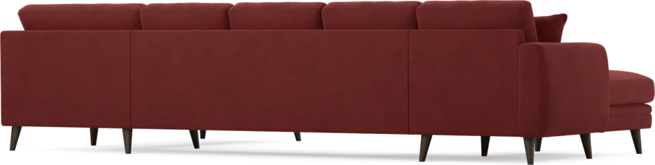 Eden - 3-sits soffa med schäslong vänster och divan höger - Röd