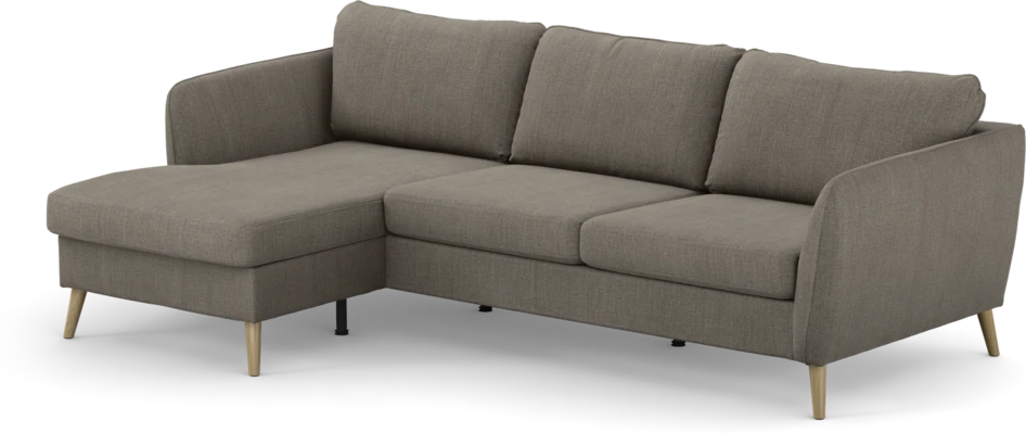 County - 3-sits soffa med flyttbar schäslong - Brun