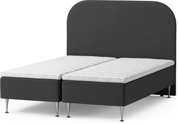 Roma Family, Ramsäng, dubbelsäng med bäddmadrass och sänggavel slät, B 160-180