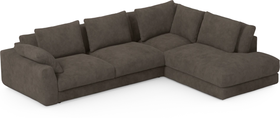 Amie - 3-sits med divan höger - Brun
