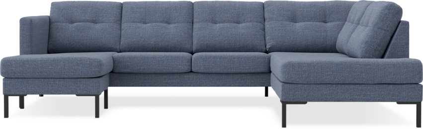 Rio - 3-sits soffa med schäslong vänster och divan höger - Blå