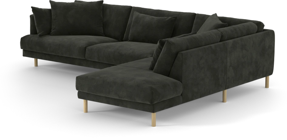 Harper - 3-sits soffa med divan höger - Svart