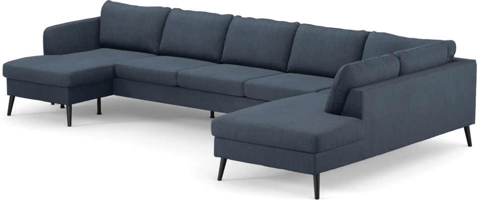 County - 4-sits soffa med schäslong vänster och divan höger - Blå
