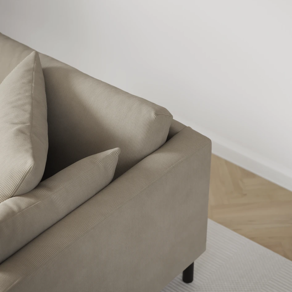 Harper - 3-sits soffa, hel dyna - Beige