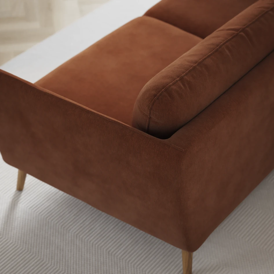 Madison Lux - 2-sits soffa med divan vänster och höger - Orange