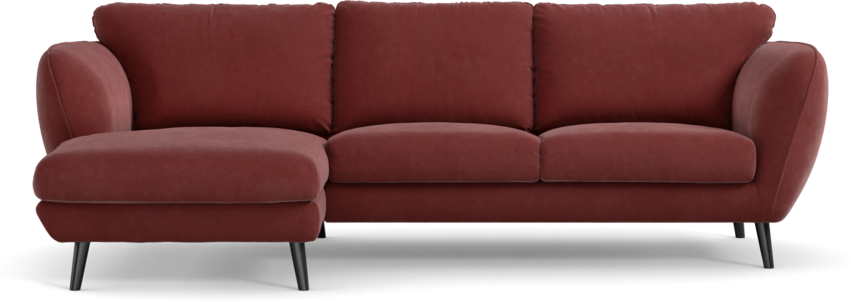 Madison Lux - 2-sits soffa med schäslong vänster - Rosa