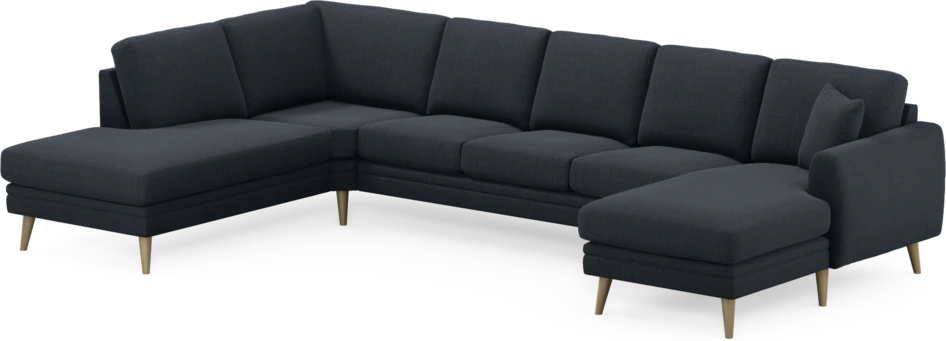 Eden - 3-sits soffa med divan vänster och schäslong höger - Blå
