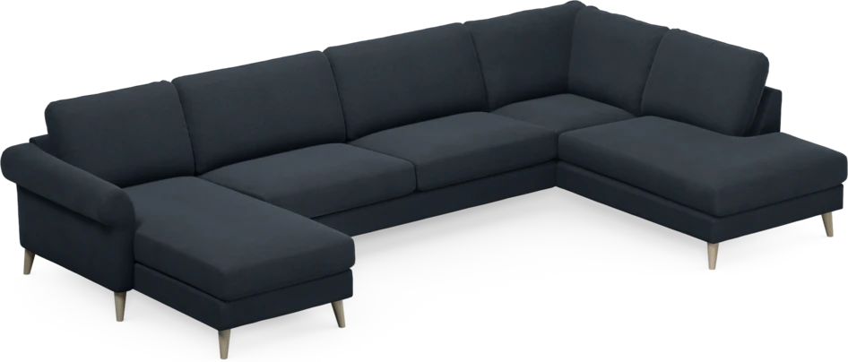 Bridge - 3-sits soffa med schäslong vänster och divan höger - Blå