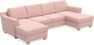 Friday - 2-sits soffa med två schäslonger - Rosa
