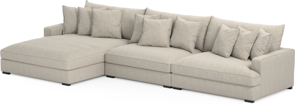 Rossi - 4-sits soffa med schäslong XL vänster - Beige
