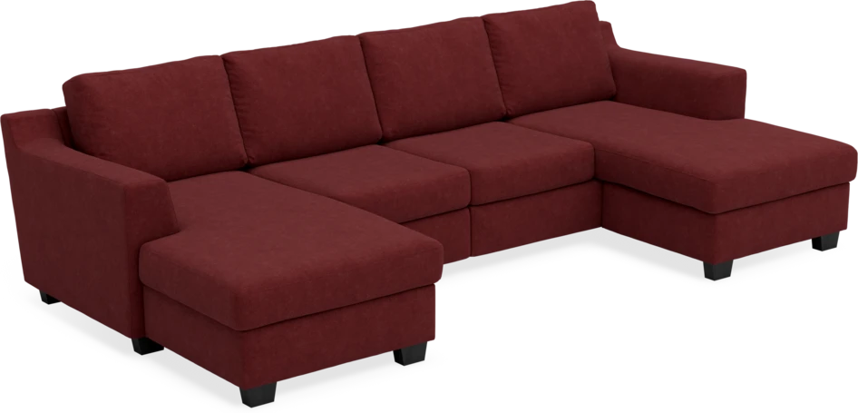 Friday - 2-sits soffa med två schäslonger - Rosa