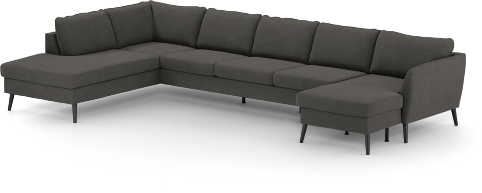 County - 4-sits soffa med divan vänster och schäslong höger - Brun