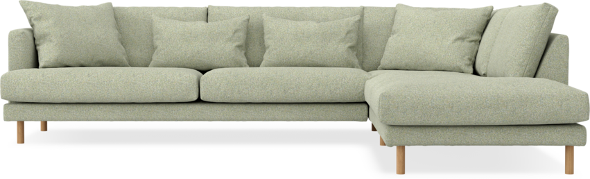Harper - 3-sits soffa med divan höger - Grön