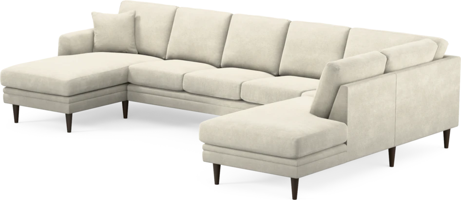 Eden - 3-sits soffa med schäslong vänster och divan höger - Vit