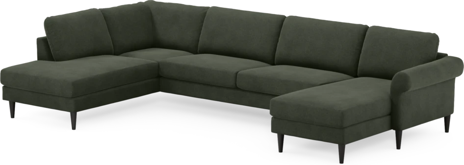 Bridge - 3-sits soffa med divan vänster och schäslong höger - Grön