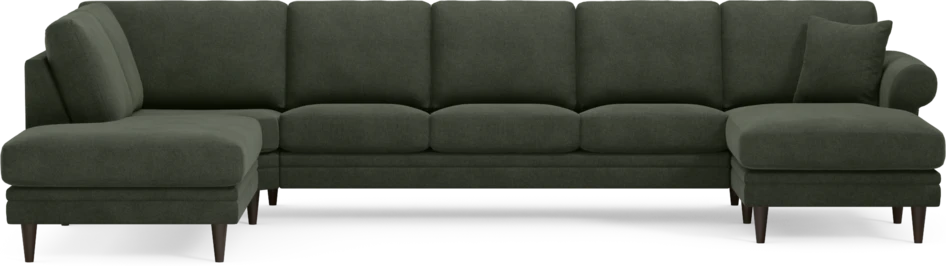 Eden - 3-sits soffa med divan vänster och schäslong höger - Grön