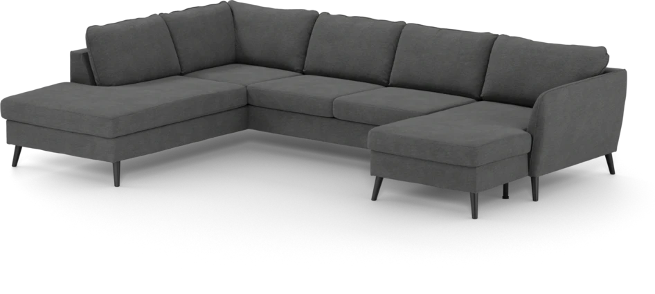 County - 3-sits soffa med divan vänster och schäslong höger - Grå