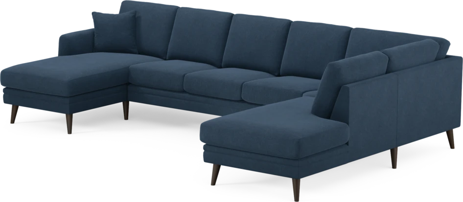 Eden - 3-sits soffa med schäslong vänster och divan höger - Blå
