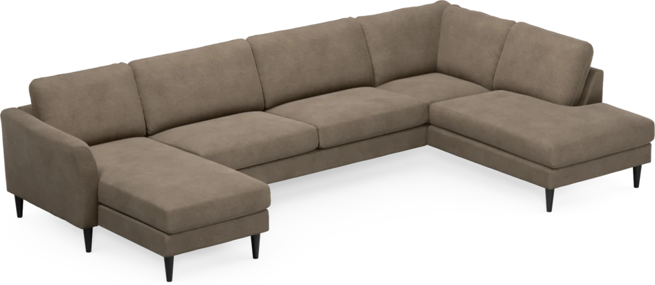 Bridge - 3-sits soffa med schäslong vänster och divan höger - Brun