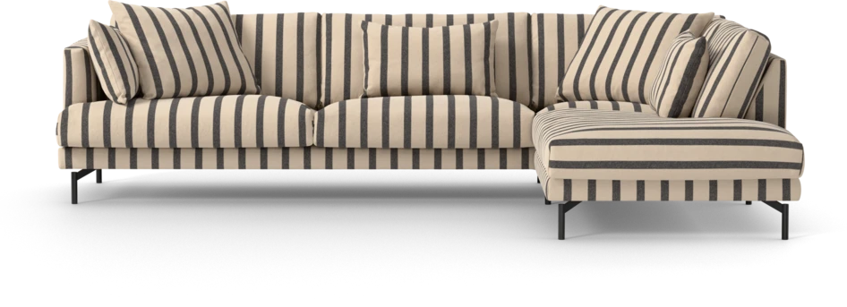 Harper - 3-sits soffa med divan höger - Flerfärgad