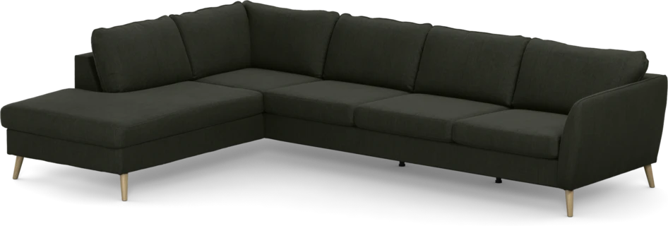 County - 3-sits soffa med divan vänster - Grön
