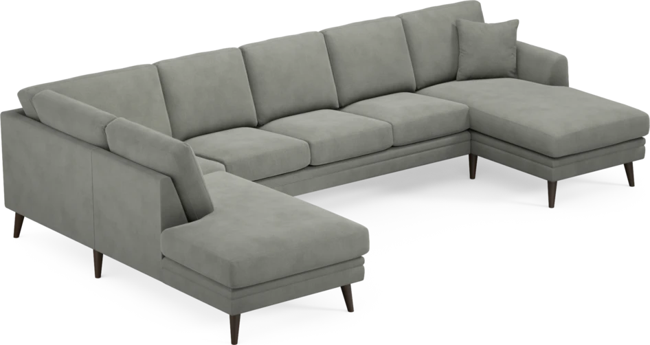 Eden - 3-sits soffa med divan vänster och schäslong höger - Grå