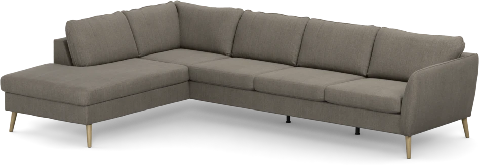 County - 3-sits soffa med divan vänster - Brun