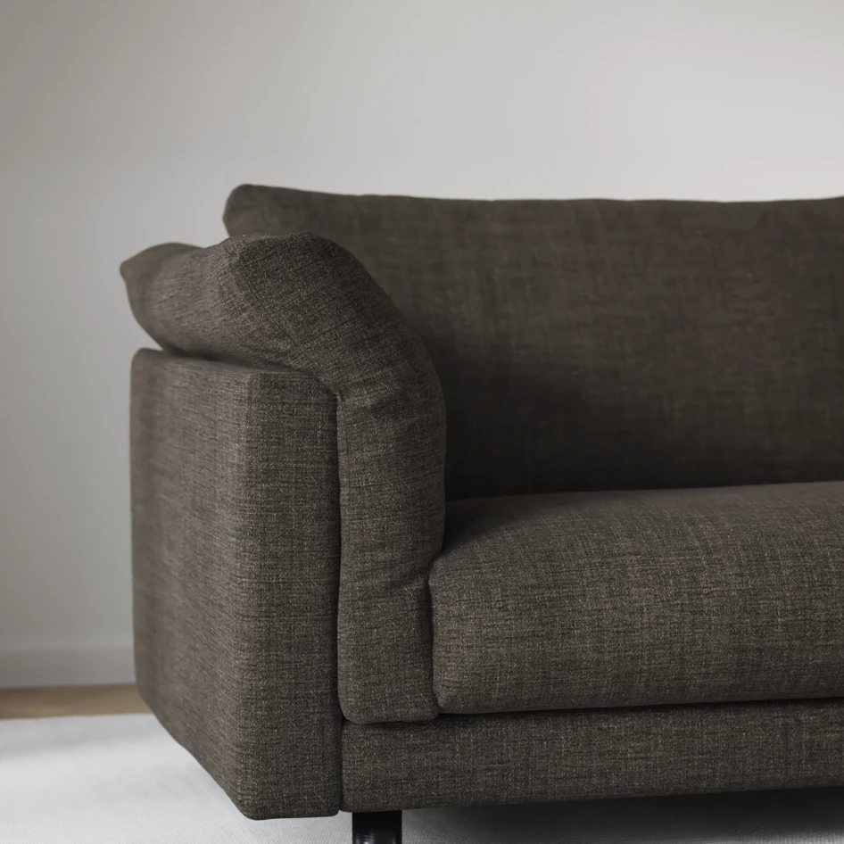 Cherrie - 3-sits soffa, hel dyna, fast klädsel - Brun