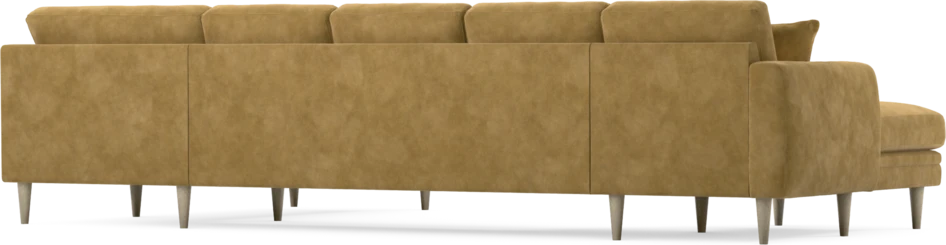 Eden - 3-sits soffa med schäslong vänster och divan höger - Gul