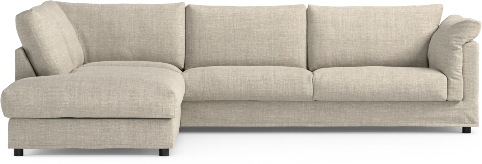 Cherrie - 3-sits soffa med divan vänster, med kappa - Beige