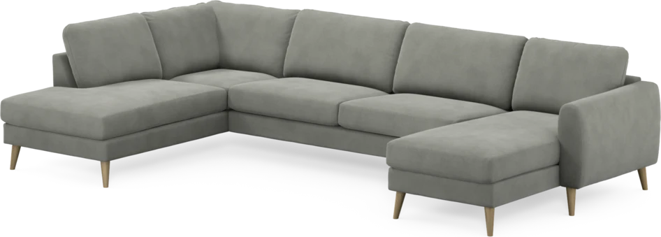 Bridge - 3-sits soffa med divan vänster och schäslong höger - Grå