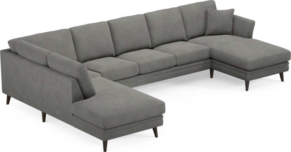 Eden - 3-sits soffa med divan vänster och schäslong höger - Grå
