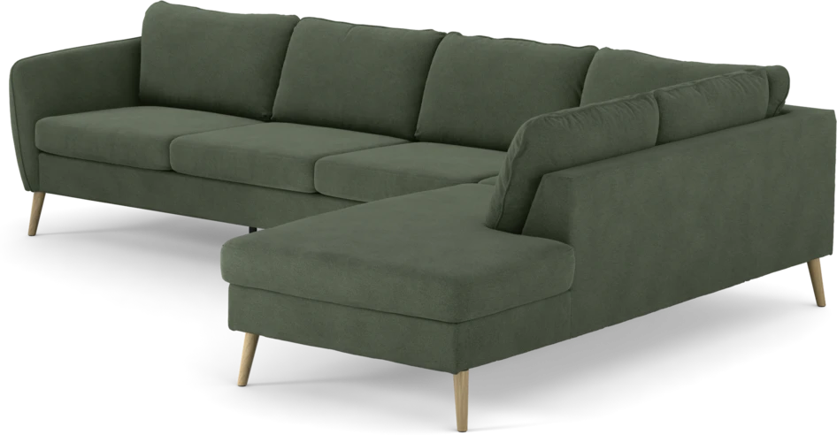 County - 3-sits soffa med divan höger - Grön