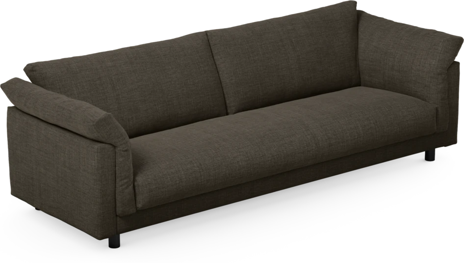 Cherrie - 4-sits soffa, hel dyna, fast klädsel - Brun