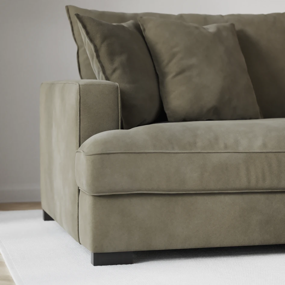 Rossi - 3-sits soffa, hel dyna - Grön