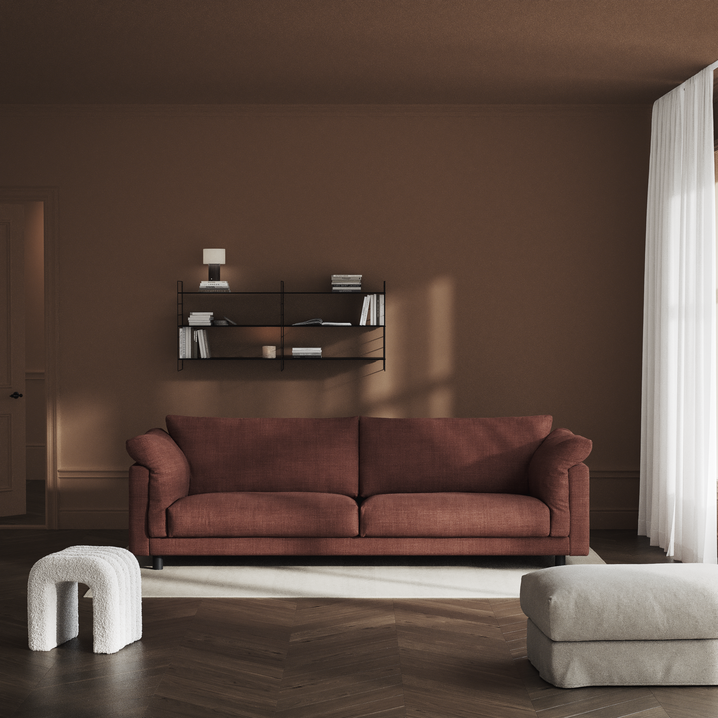 Cherrie - 4-sits soffa, fast klädsel - inspiration