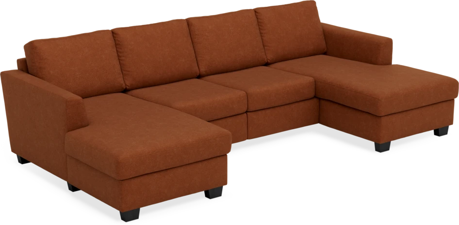 Friday - 2-sits soffa med två schäslonger - Orange