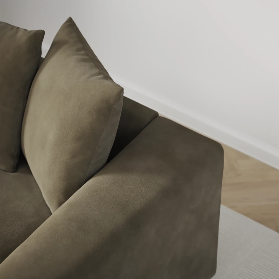 Town - 3-sits soffa med divan vänster och schäslong höger - Grön