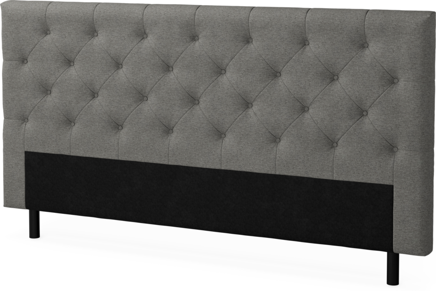 Delux Pikerad Låg - Sänggavel, 90-210 cm - Grå