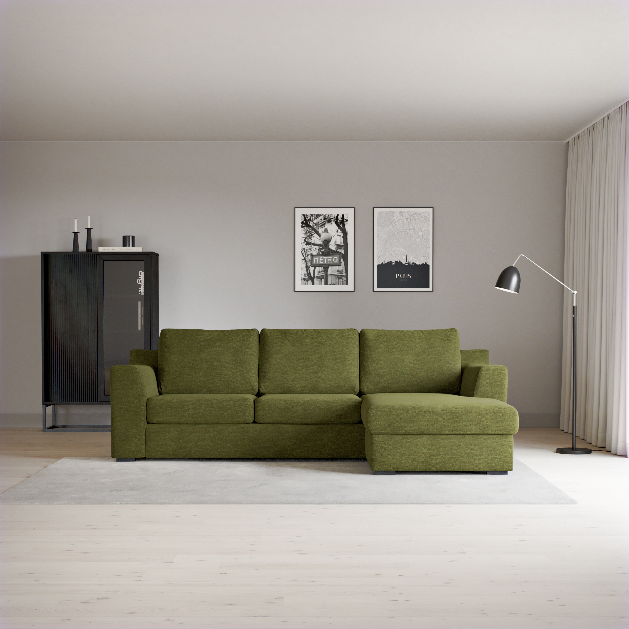 Friday, 3-sits soffa med schäslong höger