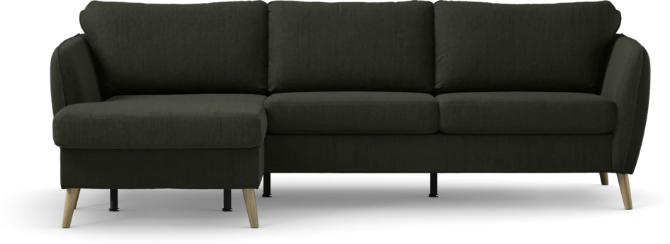 County - 3-sits soffa med flyttbar schäslong - Grön