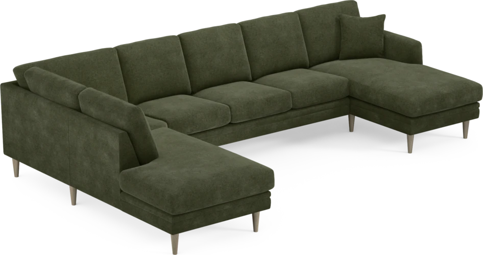 Eden - 3-sits soffa med divan vänster och schäslong höger - Grön