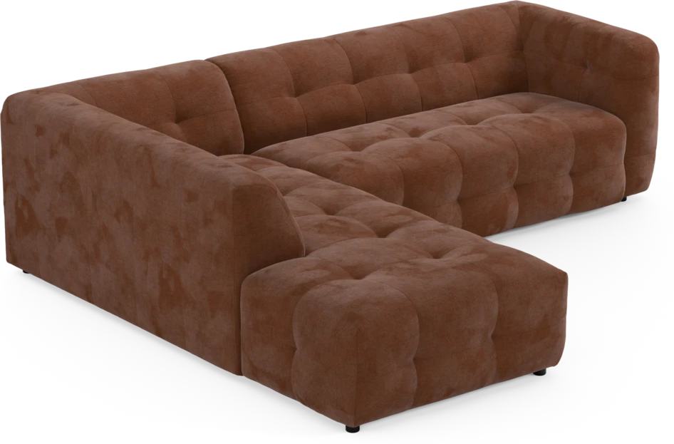 Bella - 3-sits soffa med divan vänster - Orange