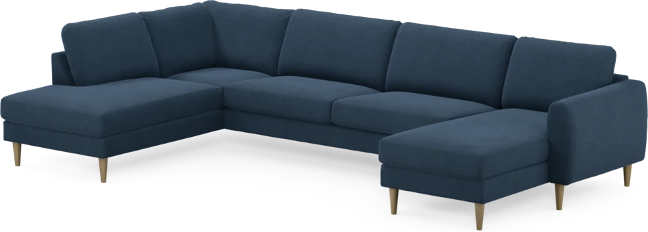 Bridge - 3-sits soffa med divan vänster och schäslong höger - Blå
