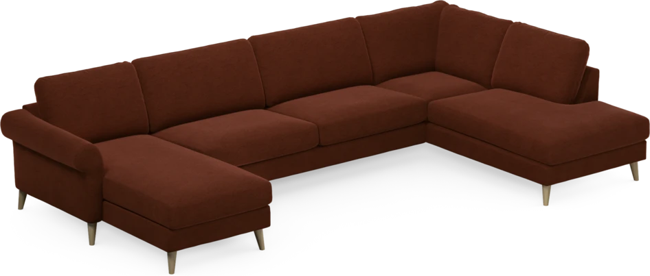 Bridge - 3-sits soffa med schäslong vänster och divan höger - Orange