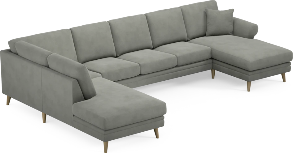 Eden - 3-sits soffa med divan vänster och schäslong höger - Grå