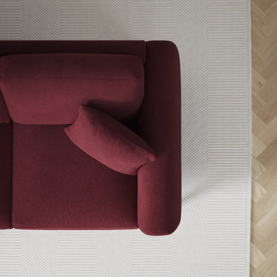 Eden - 3-sits soffa med divan vänster och schäslong höger - Röd