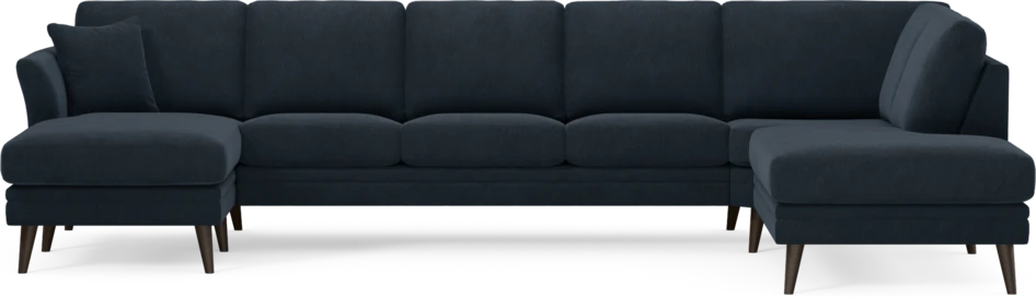 Eden - 3-sits soffa med schäslong vänster och divan höger - Blå