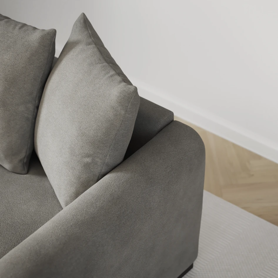 Town - 3-sits soffa med schäslong vänster - Grå