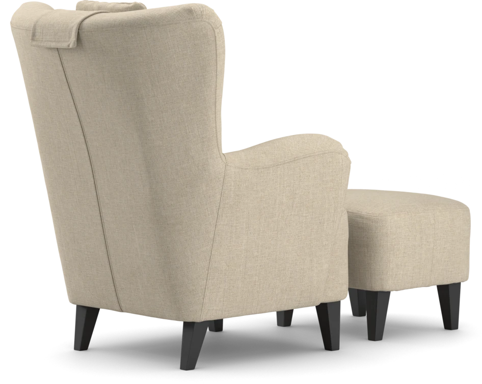 Elin - Fåtölj med fotpall - Beige